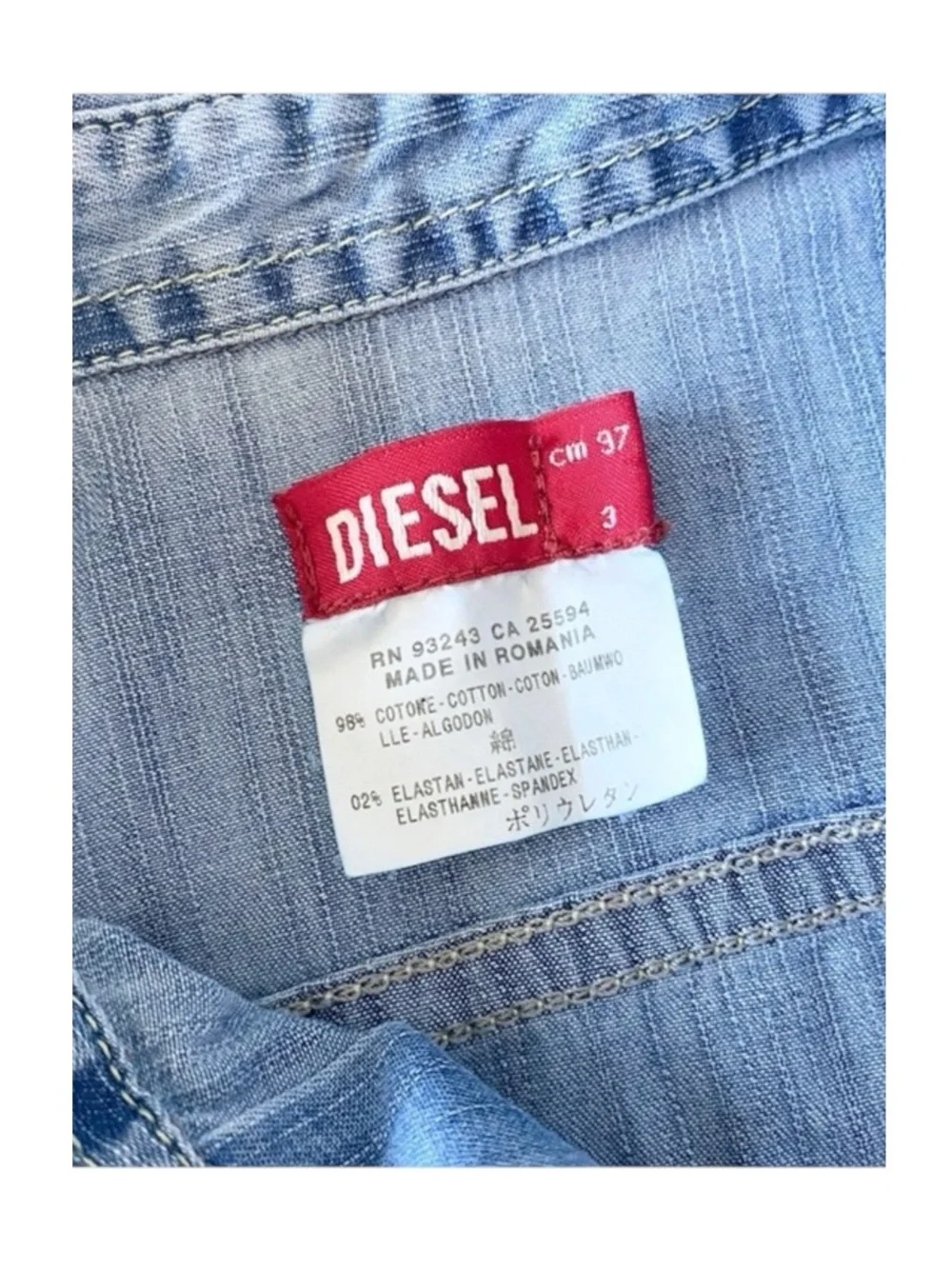 Diesel ⍟ Denim A-Line Dress ⍟ Blue Jeans ⍟ with Patches ⍟ Girl’s 3 3T 97 cm ⍟ - Picture 9 of 16